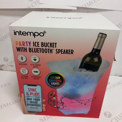 4 BRAND NEW BOXED INTEMPO PARTY ICE BUCKETS WITH BLUETOOTH SPEAKER