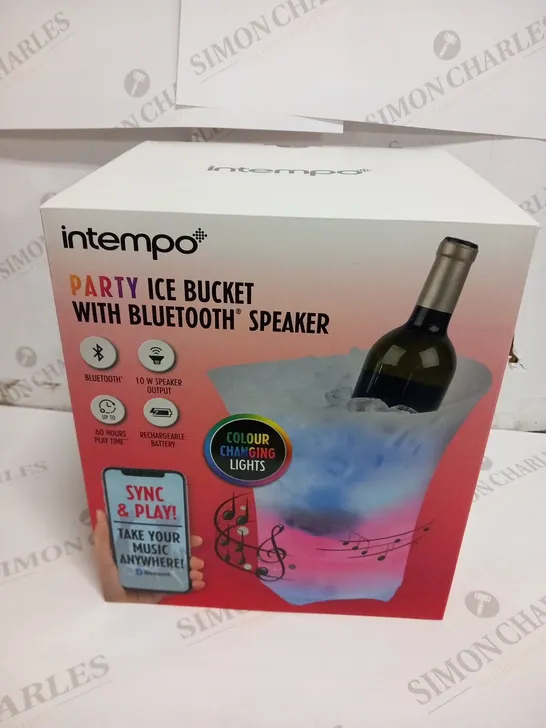 4 BRAND NEW BOXED INTEMPO PARTY ICE BUCKETS WITH BLUETOOTH SPEAKER