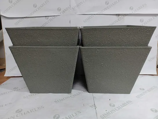 FLOURISH SET OF APPROX 4 URBAN PLANTERS - STONE