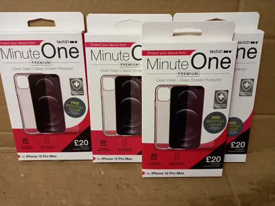 LOT OF 4 MINUTE ONE CLEAR CASES FOR IPHONE 12 PRO MAX