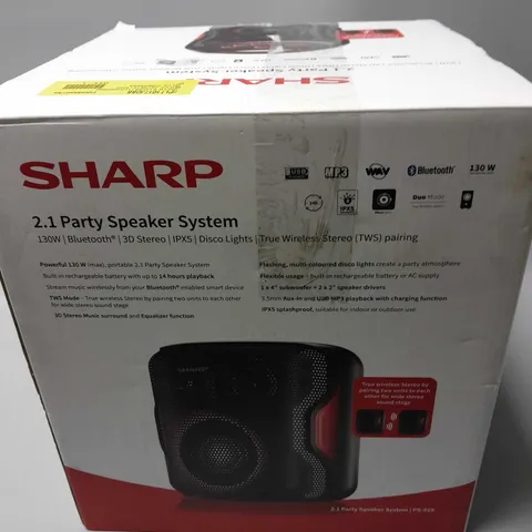 BOXED SHARP 2.1 PARTY SPEAKER SYSTEM