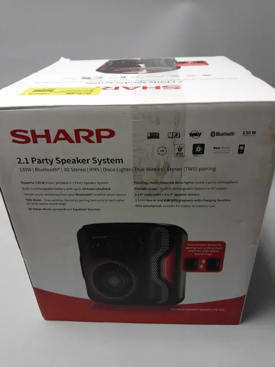 BOXED SHARP 2.1 PARTY SPEAKER SYSTEM