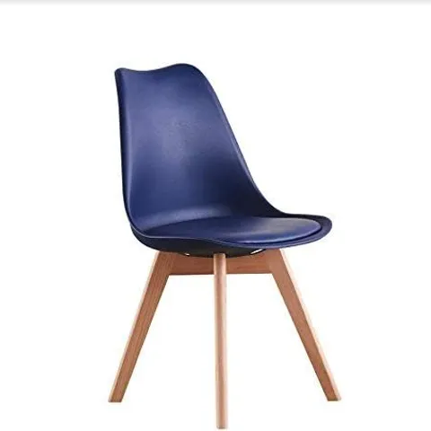 BOXED BLUE RETRO DINING CHAIR