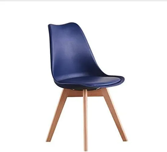 BOXED BLUE RETRO DINING CHAIR