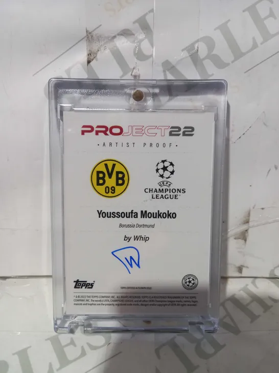 TOPPS PROJECT 22 FRAMED AND SIGNED TRADING CARD - YOUSSOUFA MOUKOKO