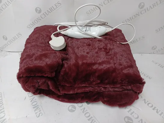 COZEE HOME VELVETSOFT HEATED THROW IN SHIRAZ WINE 