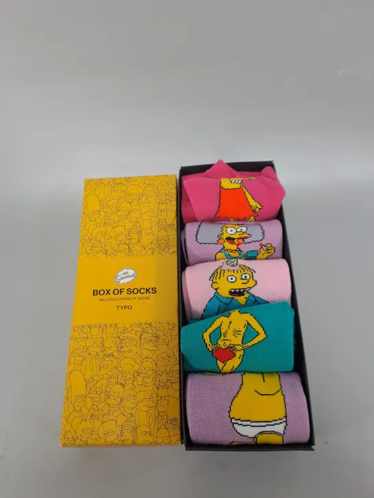 TYPO BOX OF SIMPSONS SOCKS 