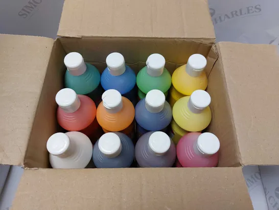 BOX OF APPROX 5 ITEMS TO INCLUDE BOX OF SCOLA ARTMIX PAINTS, BOX OF SHOW-ME PLAIN A4 LAP BOARDS AND A TIN OF RUSTINS FLOOR VARNISH - COLLECTION ONLY