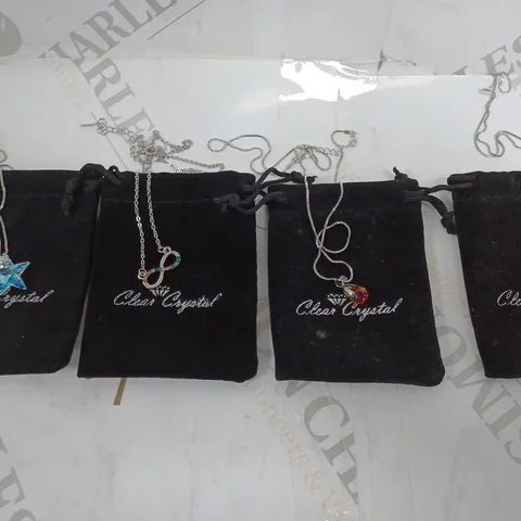 4 X BAGGED CLEAR CRYSTAL JEWELLERY PRODUCTS IN VARIOUS DESIGNS