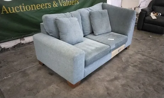 QUALITY BRITISH DESIGNER JADE GREEN FABRIC CORNER SOFA SECTION