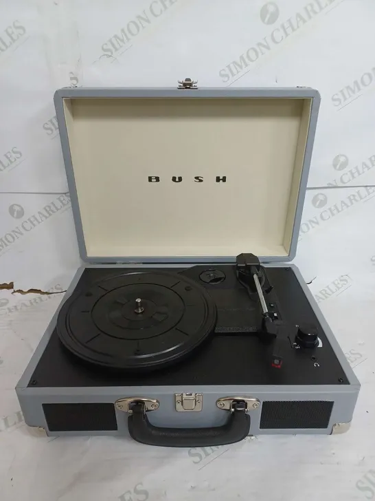 BUSH LIGHT GREY PORTABLE TURNTABLE KTS-601