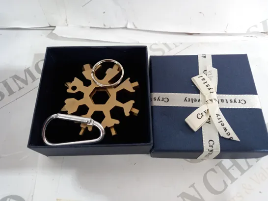 GIFTBOXED SAKER 18-IN-1 SNOWFLAKE MULTI-TOOL IN DIRTY GOLD COLOUR