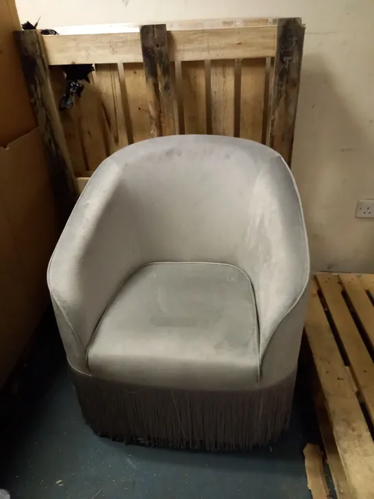  JULIEN MACDONALD GREY VELVET SIDE CHAIR 