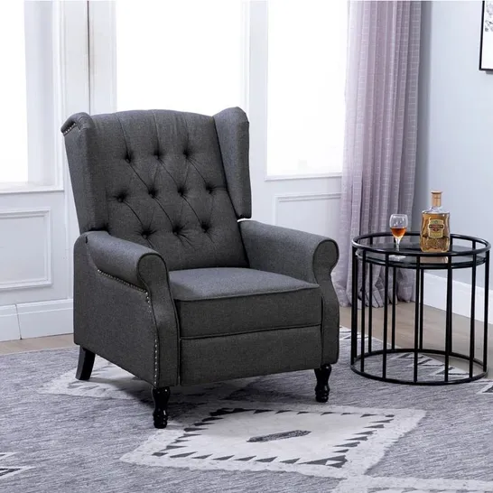 BOXED KARLSTAD UPHOLSTERED MANUAL GLIDER RECLINER 