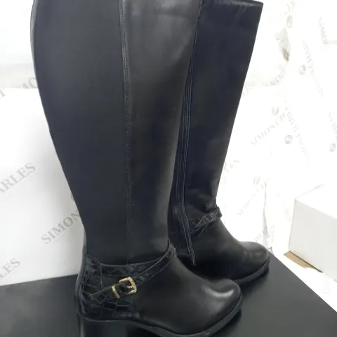 DUNE TILDING BOOT BLACK LEATHER SIZE 5 - BOXED 