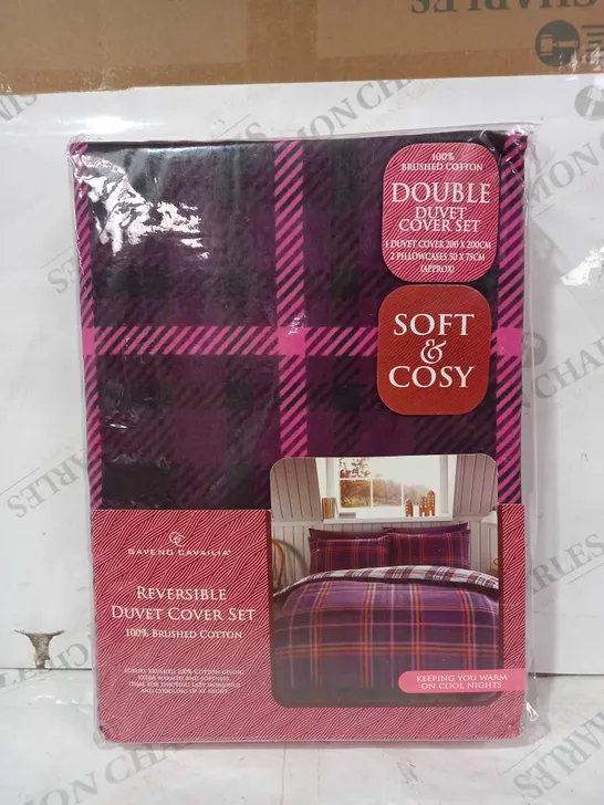 CAVENO CAVAILIA SOFT & COSY REVERSIBLE DUVET COVER SET - DOUBLE