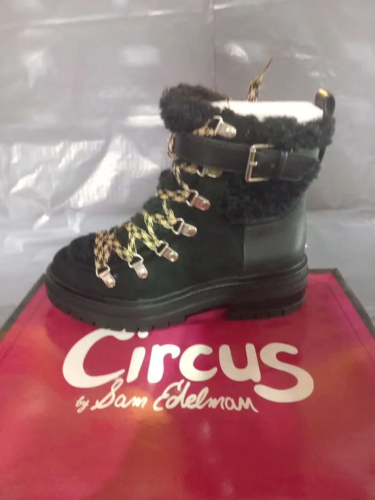 BOXED CIRCUS BY SAM EDELMAN GRETCHEN BLACK ANKLE BOOTS SIZE 35