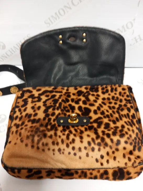 CHRISTIAN LOUBOUTIN LEOPARD PRINT CALF HAIR CROSS BODY BAG