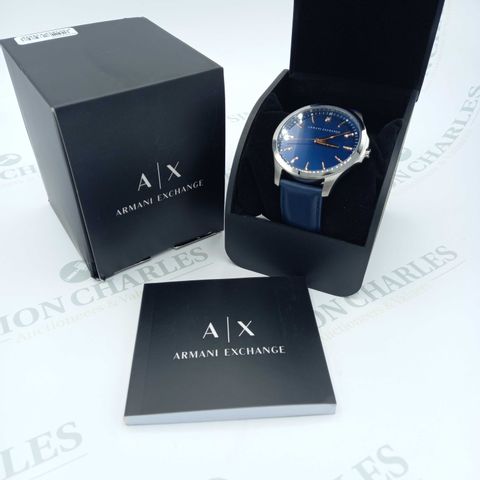 BRAND NEW BOXED ARMANI WATCH BLUE DIAL LEATHER STRAP