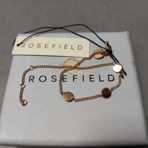 ROSEFIELD ROSEY TRIPLE INITIAL COIN BRACELET ROSEGOLD