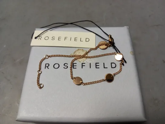 ROSEFIELD ROSEY TRIPLE INITIAL COIN BRACELET ROSEGOLD