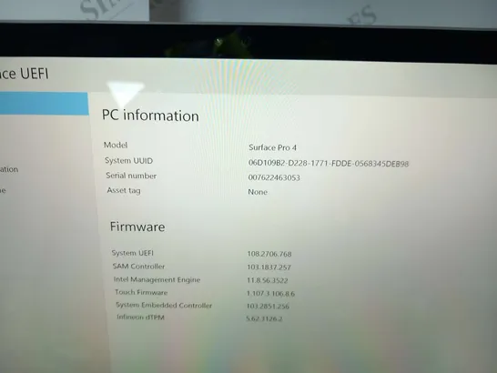 MICROSOFT SURFACE PRO 4 128GB 1724