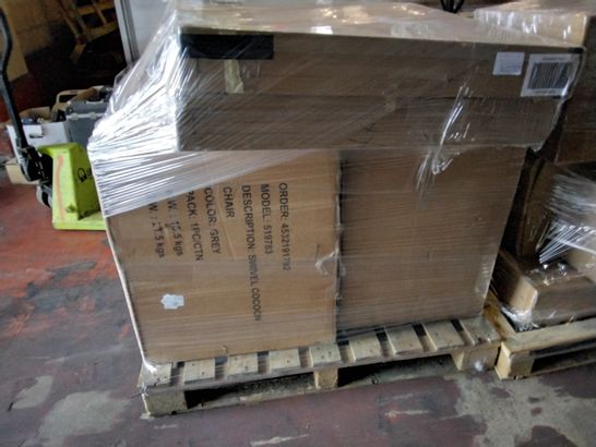 PALLET OF APPXORIMATELY 4 ASSORTED FURNITURE ITEMS TO INCLUDE SWIVEL COCOON CHAIR AND JULIAN MCDONALD CRYSTAL WALL MIRROR