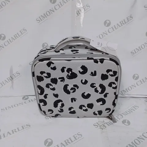 TILI LEOPARD PRINT MAKE-UP ORGANISER MEDIUM VANITY CASE GREY