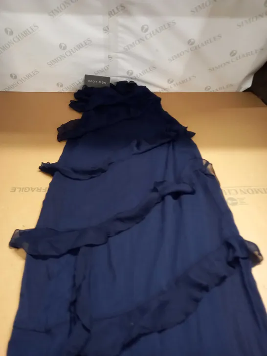 WOMENS NAVY BLUE CHIFFON DRESS SIZE 6