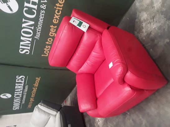 QUALITY JAMES POSTBOX RED FAUX LEATHER POWER RECLINING ARMCHAIR