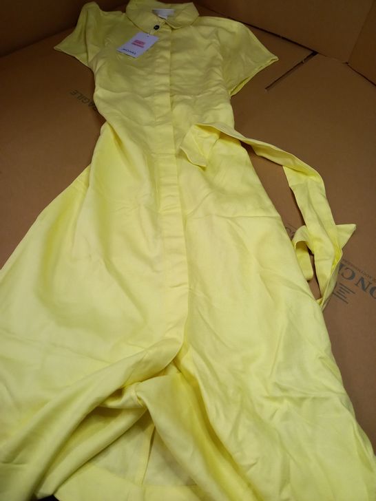 MONKL YELLOW BUTTON THROGH SHIRT DRESS - XXS