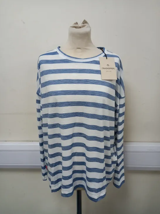 CRAGHOPPERS CORA STRIPPED T-SHIRT SIZE 14