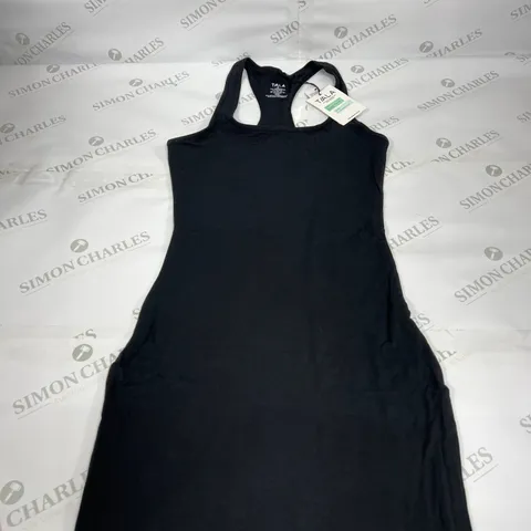 T/ALA 365 RACERBACK BODYCON MAXI DRESS IN SHADOW BLACK SIZE MEDIUM