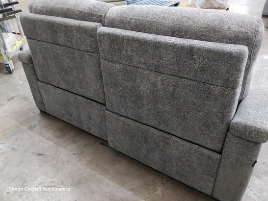 QUALITY ITALIAN DESIGNER ADRIANO POWER RECLINING THREE SEATER SOFA GREY FABRIC 