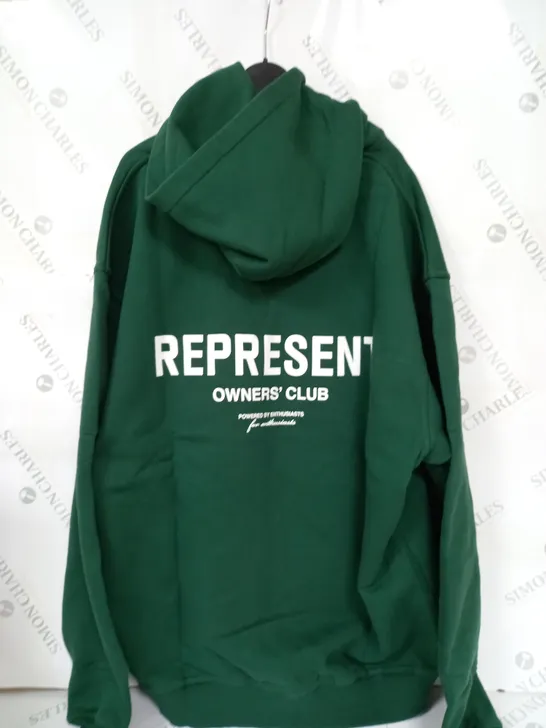 REPRESENT OWNERS CLUB HOODIE IN GREEN - LARGE