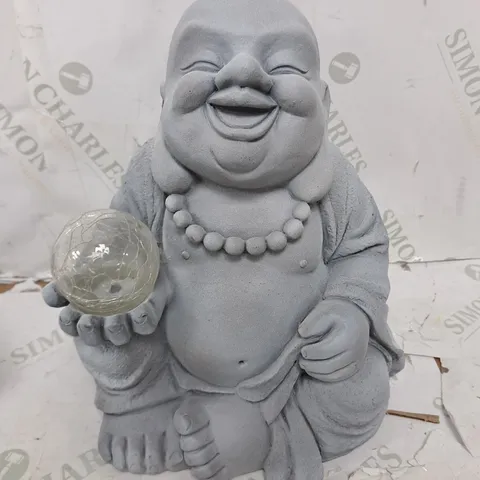 GARDEN REFLECTIONS LAUGHING BUDDHA WITH LED BALL
