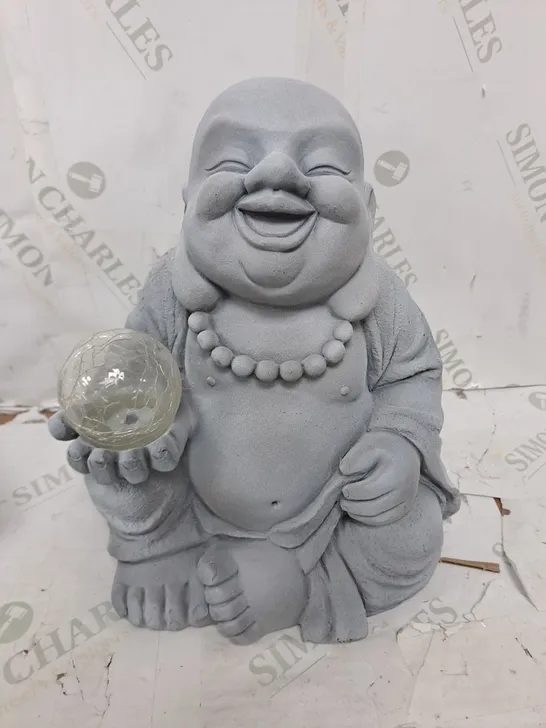 GARDEN REFLECTIONS LAUGHING BUDDHA WITH LED BALL