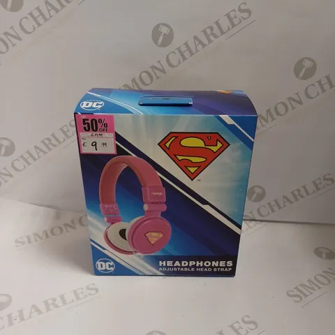 APPROXIMATELY 5 PAIRS OF ASSORTED HEADPHONES TO INCLUDE; SUPERMAN HEADPHONES ADJUSTABLE HEAD STRAP 