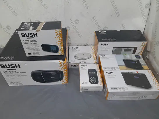 BOX OF APPROXIMATELY 10 ASSORTED ITEMS TO INCLUDE MP3 PLAYER, DAB/FM RADIO AND PORTABLE RADIO