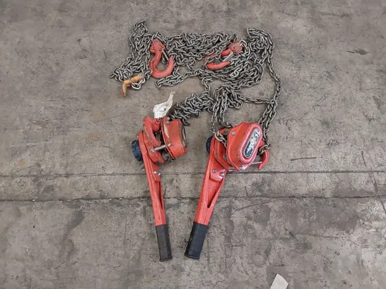 LOT OF 2x TIGER 1.5T LEVER HOISTS