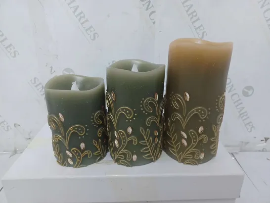 ALISON CORK SET OF PRE LIT FLAMELESS CANDLES