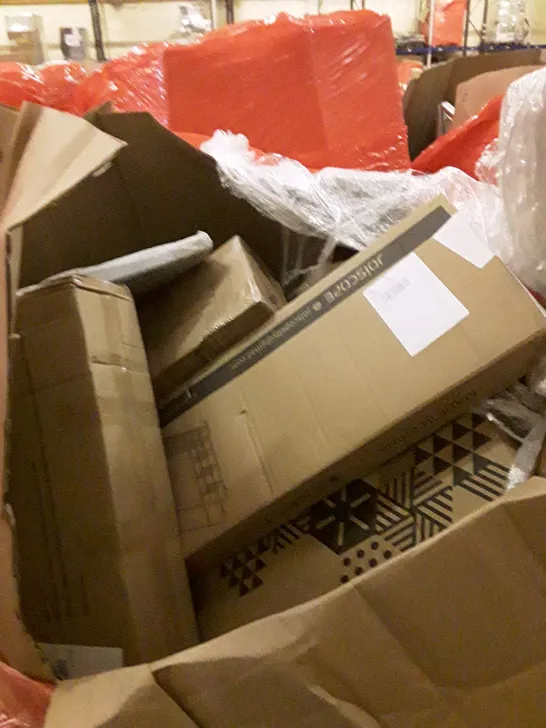 PALLET CONTAINING ASSORTED HOUSEHOLD PRODUCTS INCLUDING PIZZA SHOVELS, MIRROR, BOXED FURNITURE ETC