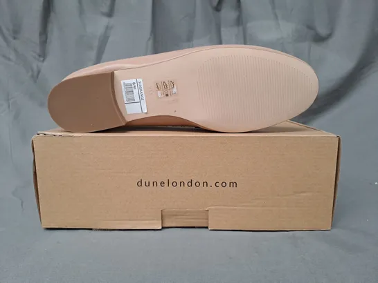 BOXED PAIR OF DUNE LONDON 510 GRANGE LOAFERS IN NUDE SIZE 8