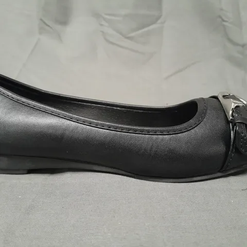 BOXED PAIR OF SOFIA PEEP TOE SLIP-ON SHOES IN BLACK EU SIZE 38