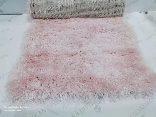 BRAND NEW PACO HOME 300 GLAMOUR PINK/ROSE 60X100CM SHAGGY RUG