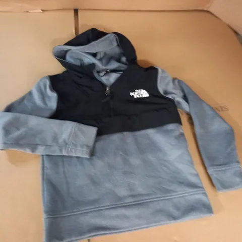 NORTH FACE KIDS GREY/BLACK HOODIE - M