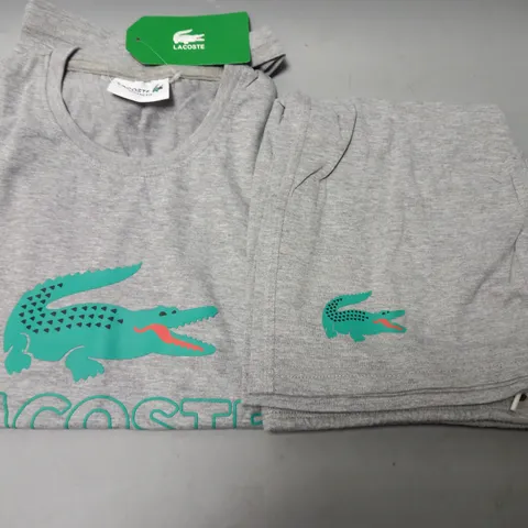 LACOSTE T-SHIRT AND SHORTS JOGGING SET IN GREY - MEDIUM