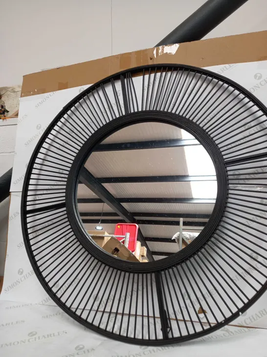 KELLY HOPPEN BAMBOO CIRCULAR MIRROR - COLLECTION ONLY