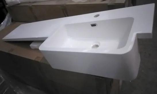 BOXED ARNO RIGHT HAND 1200MM SEMI-RECESSED CAST WING BASIN (SLIMLINE)