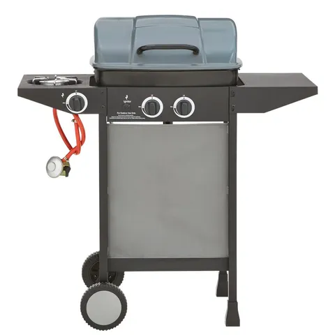 2 GAS BURNING BBQ WITH SIDE BURNER